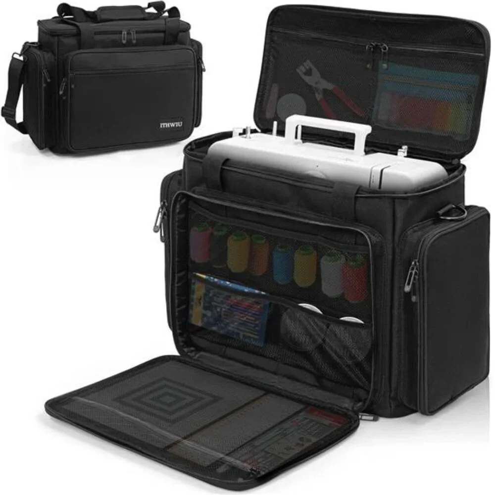 Sewing Machine Carrying Case with Multiple Storage Pockets for Accessories,